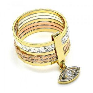 Women Gold Multi Stone Rings Sz 9